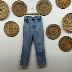 Abercrombie Curve Love 90s Straight Ultra High Rise Jeans 27/4 Slit High Waist